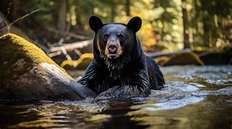 Premium AI Image | A breathtaking shot of a Black Bear his natural ...