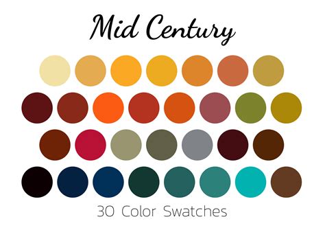 Color Palette, Swatches, Mid Century Graphic by Rujstock · Creative Fabrica