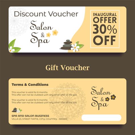 Salon and spa gift voucher template vector illustration 4509781 Vector ...