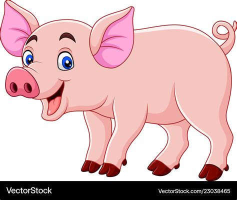 Smiling pig cartoon Royalty Free Vector Image - VectorStock