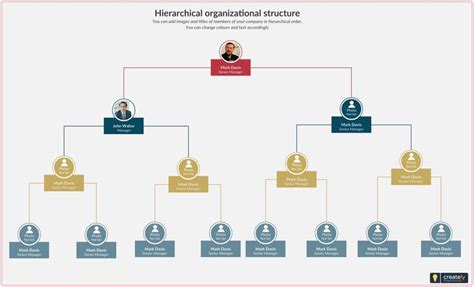 Hierarchical Organizational Structure Template | Creately ...