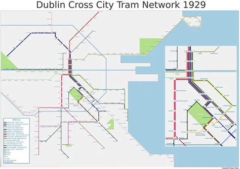 Dublin Tram Network Map in 1929 : ireland