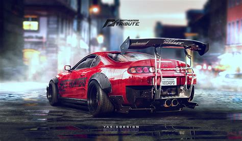 HD wallpaper: red Toyota Supra, Drift, Tuning, Spoiler, Need for speed ...