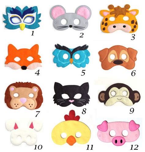 Pick Any Kids Mask, Kids Mask, Felt Mask, Kids Face Mask, Animal Mask ...