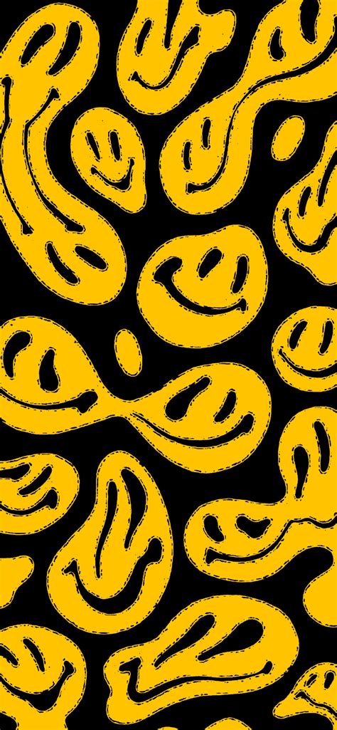 Trippy Smiley Face Wallpaper - Trippy Dark Aesthetic Wallpaper iPhone