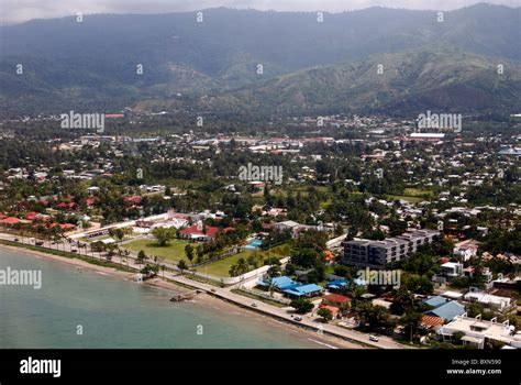 Birds eye view on Dili, capital of Timor Leste (East Timor Stock Photo ...