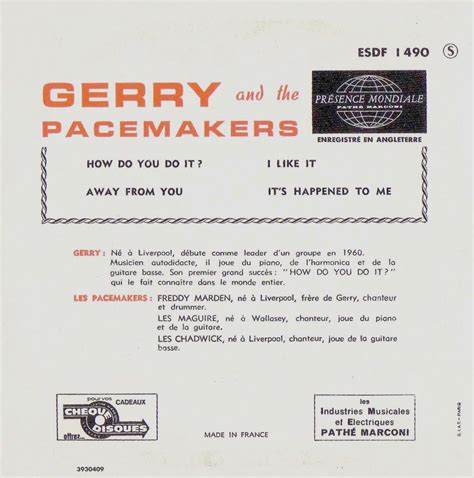 Les EPs français: Gerry & PACEMAKERS - 1963 - FR-COLUMBIA 1490 - How do ...