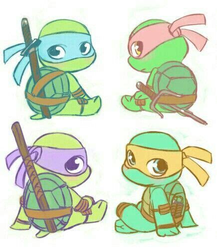 Soo cute.....can not look away. | Ninja turtle drawing, Ninja turtle ...