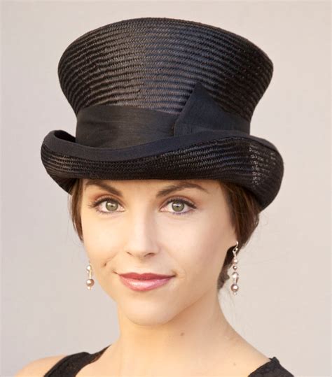 Women's Black Top Hat, Formal Hat, Downton Abbey hat, Derby hat, Mad ...