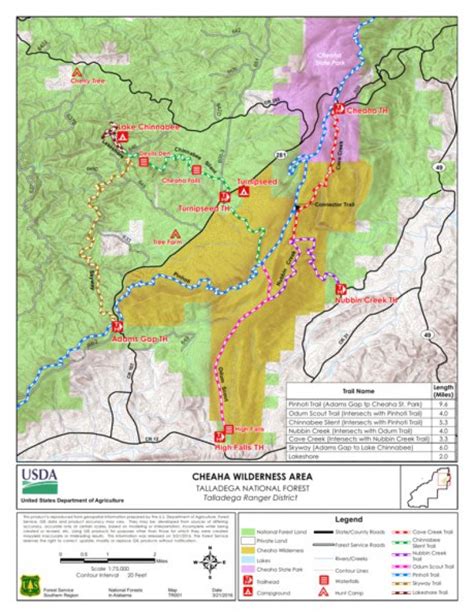 Cheaha State Park Trail Map - Printable Map