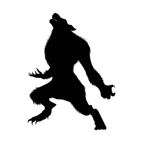 Werewolf silhouette standing for Halloween decorated various cards ...