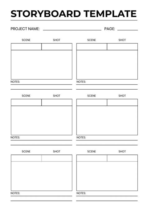 Edit this Simple 6 Box Storyboard design for free