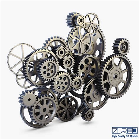 Gear mechanism v 2 3D model MAX OBJ FBX