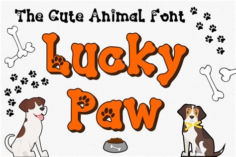 Lucky Paw Font | Pet Paw Font | bones and paw (734775)