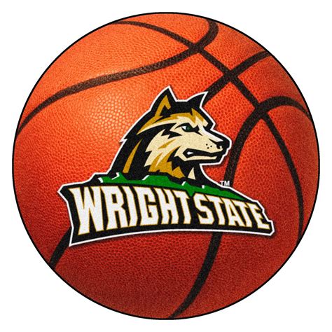 FanMats® 698 - "Basketball" NCAA Wright State University Round Nylon ...