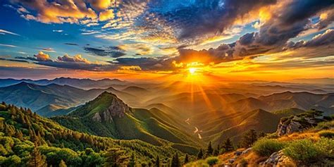 Golden Sunset Over Majestic Mountain Range Background, Mountain Sunset ...