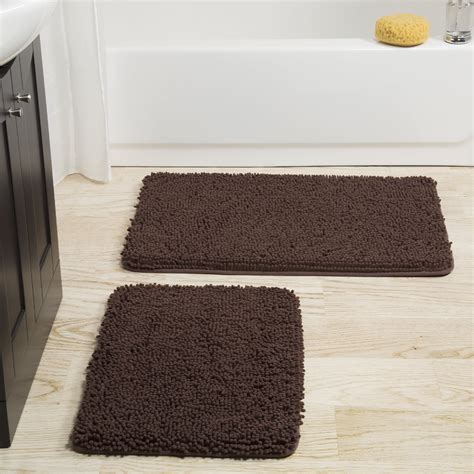 Somerset Home 2 Piece Memory Foam Bath Mat - Chocolate - Walmart.com ...