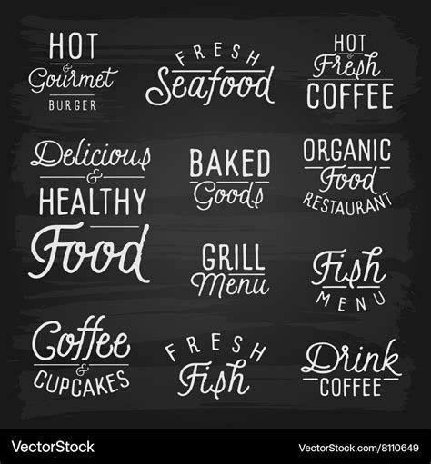 Slogans for cafe and restaurant Royalty Free Vector Image