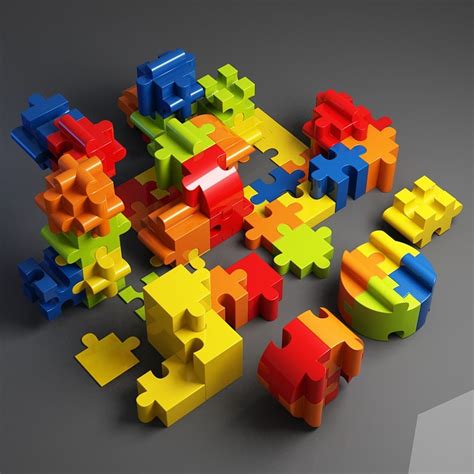 3d model jigsaw puzzle building blocks