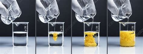 Lead Iodide Precipitate - Stock Image - C030/7332 - Science Photo Library