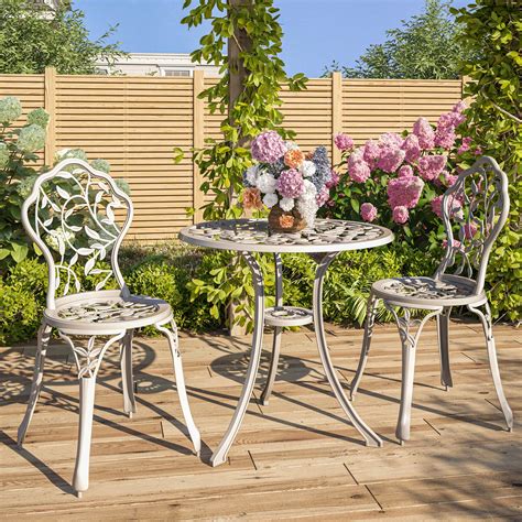 Chateau Saddle Grey Cast Aluminum Bistro Set With 28 D Table | lupon.gov.ph