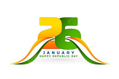 Free Vector | 26th january republic day of india banner with stylish flag