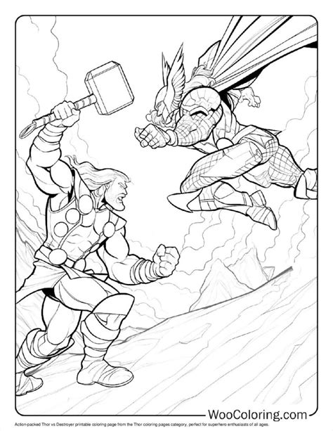 100+ Thor coloring pages (FREE) Printable PDF | Woo Coloring