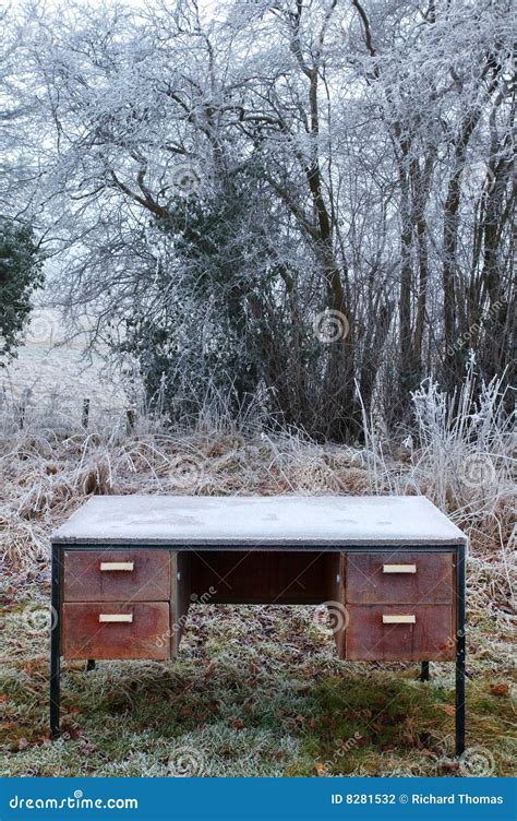 Frozen desk stock photo. Image of unusual, location, outdoors - 8281532