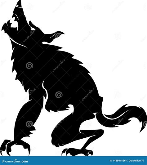 A Frightening Werewolf Vector Silhouette | CartoonDealer.com #32916441