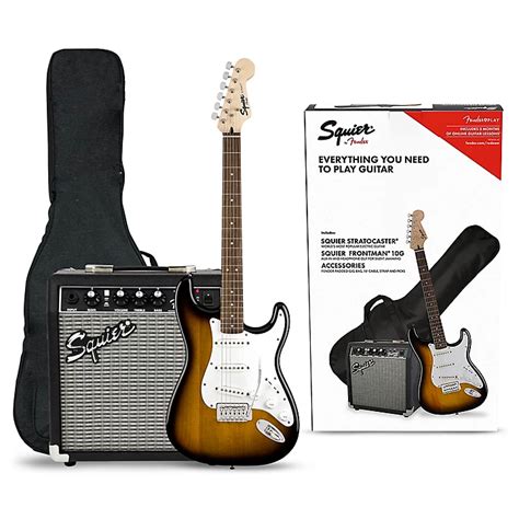 Squier Stratocaster Electric Guitar Pack With Squier Frontman 10G Amp ...