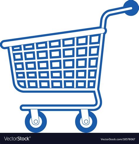 Shopping cart icon in blue silhouette Royalty Free Vector