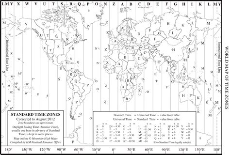 Printable World Time Zone Map Pdf