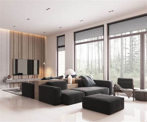 black block furniture minimalist living room | Interior Design Ideas