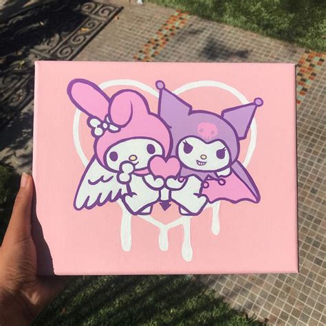 my melody & kuromi painting | Mini canvas art, Cute canvas paintings ...