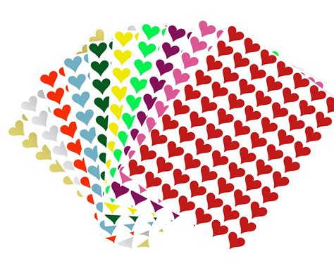 Royal Green Hearts Kids Stickers in 10 Colors 0.5 inch - Heart Labels ...