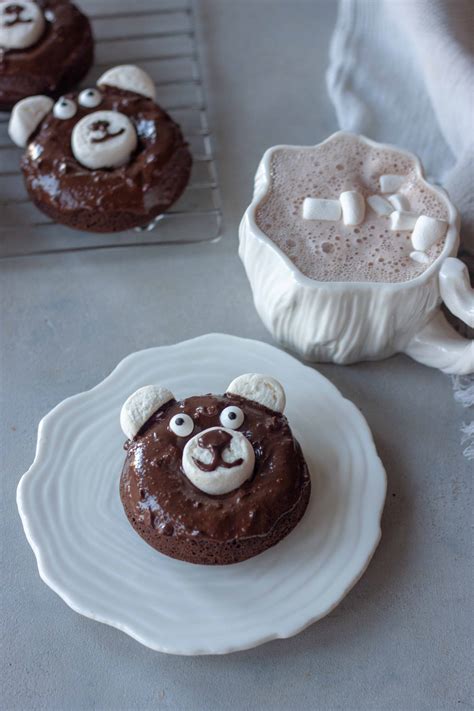 Chocolate Peppermint Bear Donuts - A Whisk and Two Wands