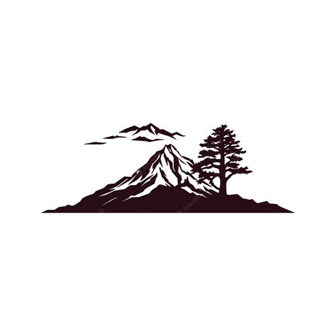 Premium Vector | Mountain landscape silhouette isolated on white ...