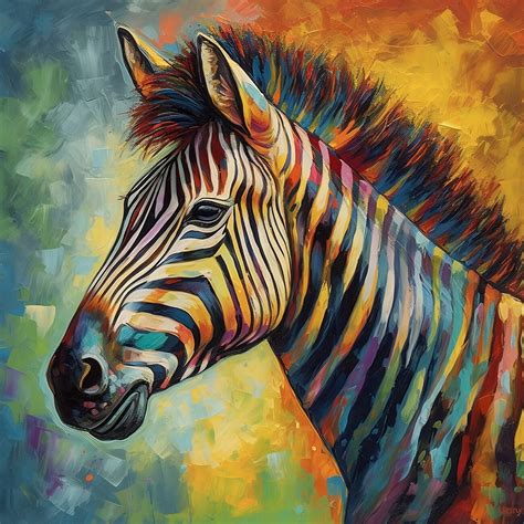 Illustration artistiques | Watercolor illustration of Rainbow Zebra ...