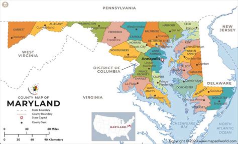 State Map Of Maryland With Counties - Franny Antonietta