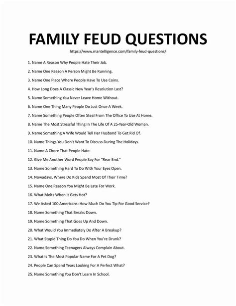 25 Best Family Feud Questions- Have A Blast On Epic Game Nights