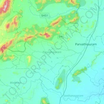 Parvathipuram topographic map, elevation, terrain