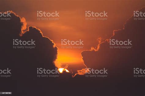 Gold Sky Sunset With Clouds Stock Photo - Download Image Now - 2015 ...