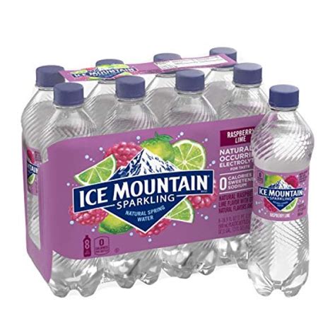 Ice Mountain Sparkling Water, Raspberry Lime, 16.9 oz. Bottles ...