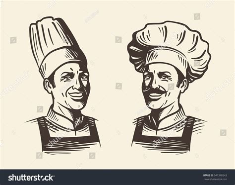 Happy Chef Hat Sketch Vector Illustration Stock Vector (Royalty Free ...