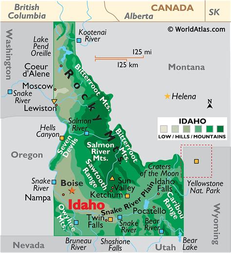 Idaho Cartes et faits - World Atlas | Virtual world