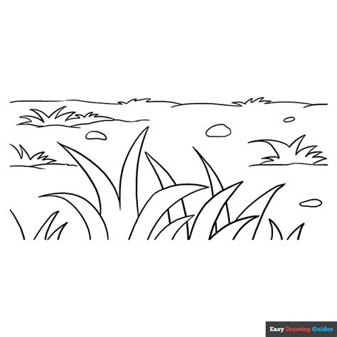 Grass Coloring Page | Easy Drawing Guides