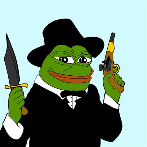 Pepe with gun and knife | He Cute | Know Your Meme