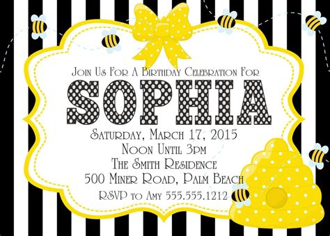 Bumble Bee Birthday Party Invitations — Party Beautifully