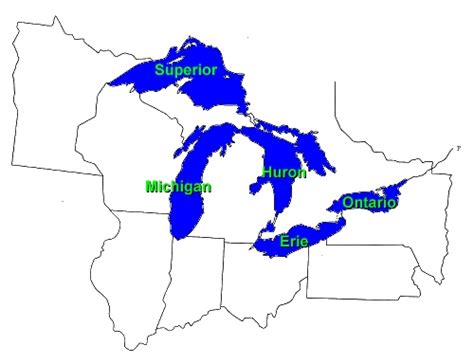 5 Great Lakes Names Map - Dakota Map