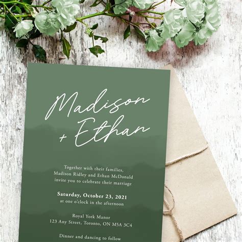 Sage Green Invitation Template